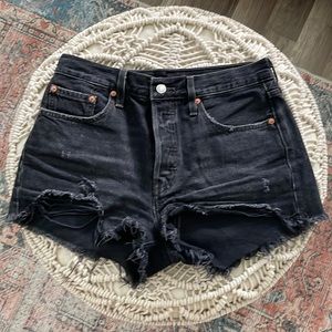 Women’s black denim cutoffs - Levi’s 501 - Size 28